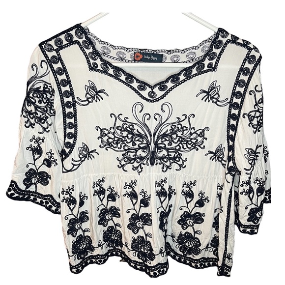 Anthropologie Tops - Anthropologie Indigo Poppy Embroidered Boho Chic Tunic Top Size Medium